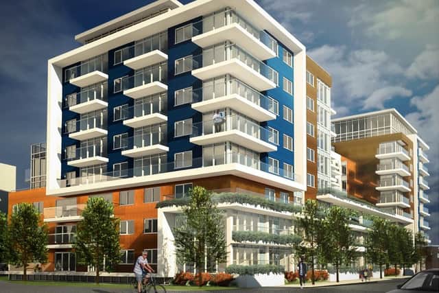 CGI showing how a developer's new 140-home block could look at the site of the now unused Gosport police station in South Street. Pictures: Savills