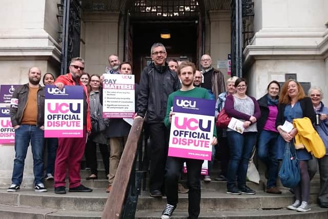 University of Portsmouth workers on strike in 2016    Picture: Miles O'Leary