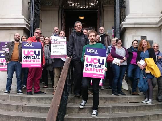 University of Portsmouth workers on strike in 2016    Picture: Miles O'Leary