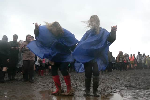 Amy Ashby and Beth Watson making a muddy splash Victorious Festival 2018