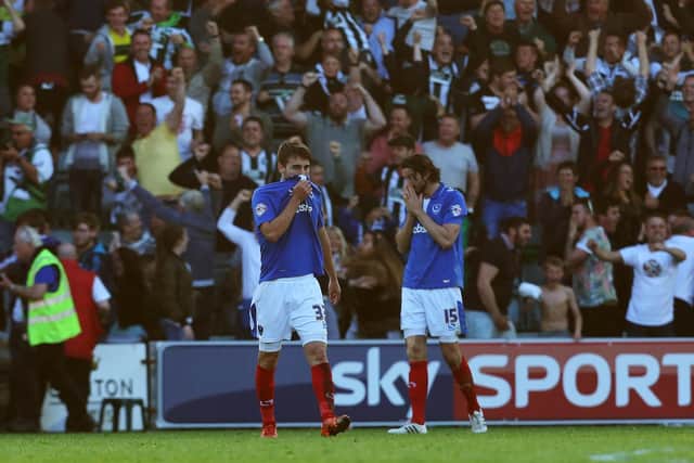 A dejected Ben Close after Pompey's League Two play-off loss at Plymouth in 2016. Picture: Joe Pepler