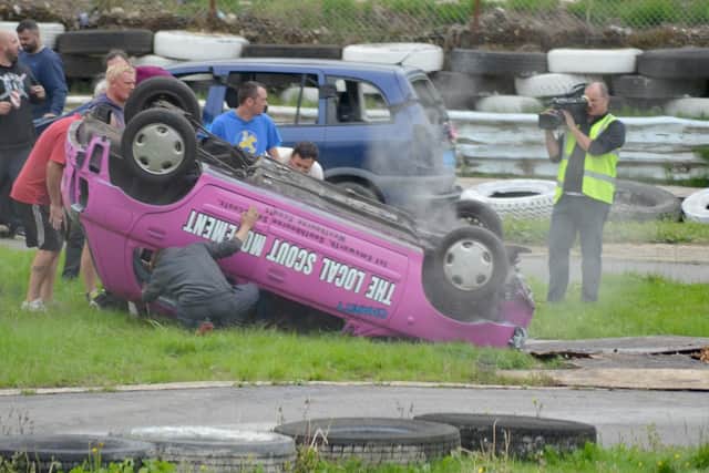 The car flipped on to its roof in the horrifying crash.  Picture: Makaela Papworth / www.shuttersphotography.co.uk