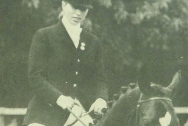 Princess Anne riding the Queen's horse, Goodwill, at Goodwood.