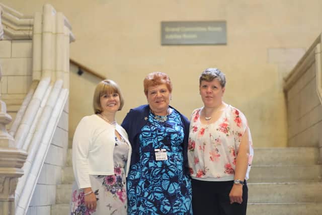 Rose Bennett, centre, pictured with daughters Debbie and Tracey, who also work for NHS Solent