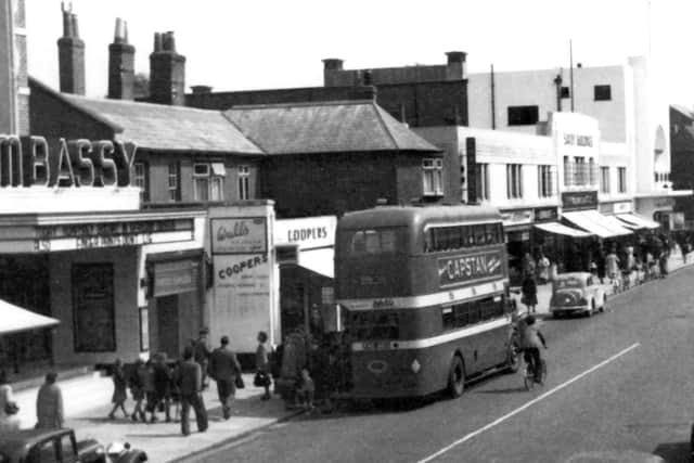 It's 1955 and this was West Street, Fareham, long before pedestrianisation.