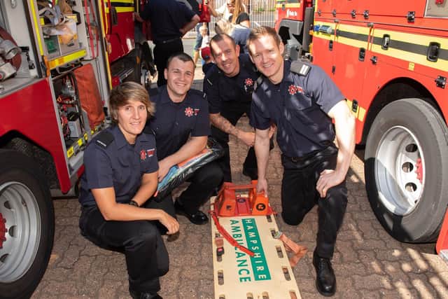 From left, firefighters Natalie Bee, Scott Avery, Garth Smith and crew manager Dave Wilcox. Picture: Vernon Nash