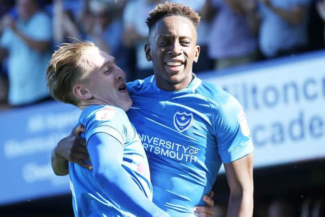 Ronan Curtis, left, and Jamal Lowe. Picture: Joe Pepler