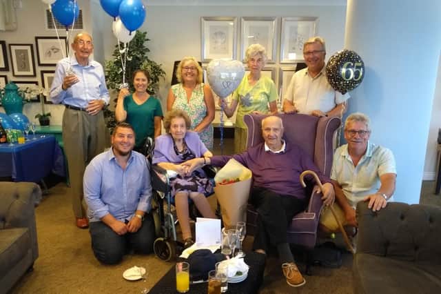 Joe and Betty were joined by Laurie Clarke (far left) and their family.