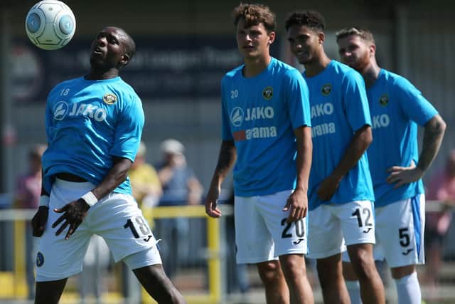 New Hawks recruit Ibra Sekajja, left, will get another opportunity after looking lively against Hartlepool. Picture: Chris Moorhouse
