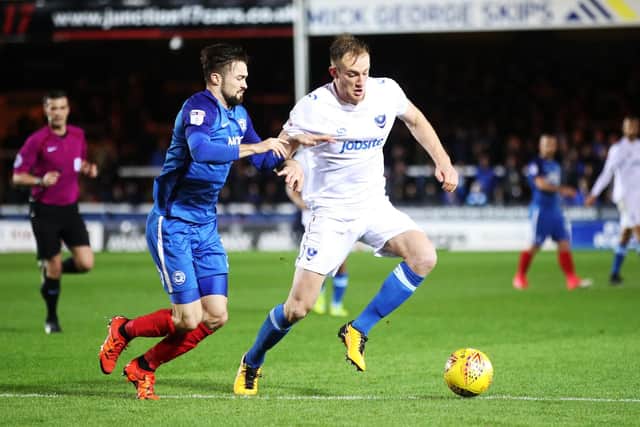 Matt Clarke in action at Peterborough last season. Picture: Joe Pepler