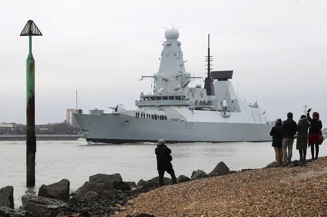 HMS Duncan departs Portsmouth for deployment. Picture: Crown Copyright