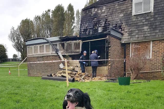 Police investigating the sports pavilion fire on King George V playing field in Portsmouth