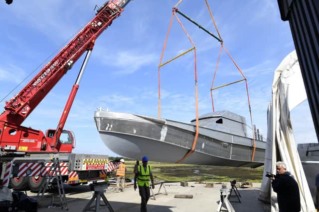 The boat being turned