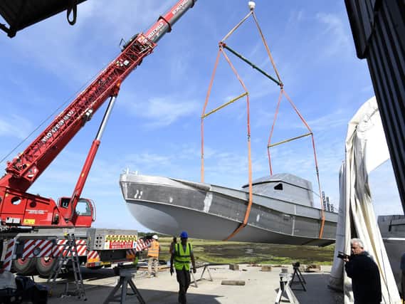 The boat being turned
