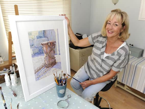 Barbara Jones likes to create coastal-themed artwork. This is Rusty Chains, which was shortlisted for an Artists & Illustrators award this year. Picture: Ian Hargreaves