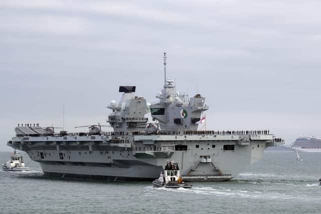 HMS Queen Elizabeth has arrived in Portsmouth. Picture: Steve Parsons/PA Wire