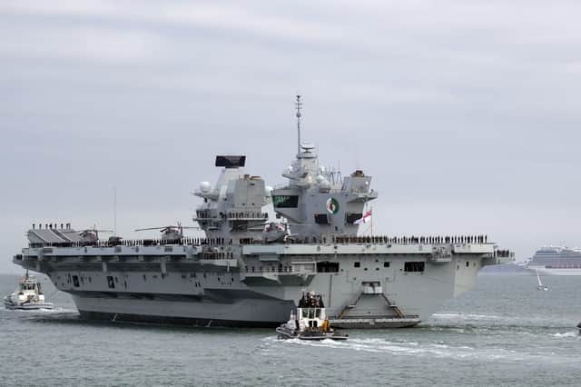 HMS Queen Elizabeth has arrived in Portsmouth. Picture: Steve Parsons/PA Wire
