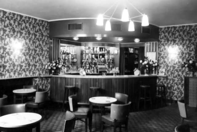 The lounge bar of the Greyhound pub.