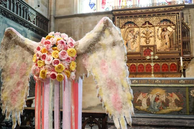 Winchester Cathedral's Flower Festival is well underway. Picture: Andrew Matthews/PA Wire