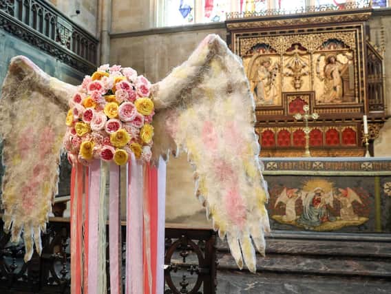 Winchester Cathedral's Flower Festival is well underway. Picture: Andrew Matthews/PA Wire