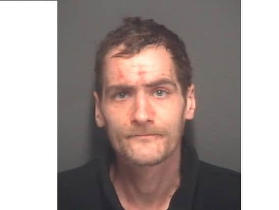 Adam Foster, 35, of no fixed abode, was jailed for seven years for the supply of class A drugs following a drug raid in Gosport. Picture: Hampshire police