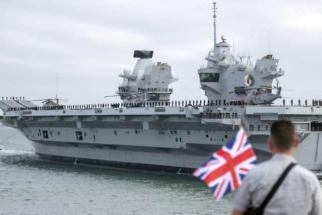 HMS Queen Elizabeth has been in Florida since Wednesday. Picture: Steve Parsons/PA Wire