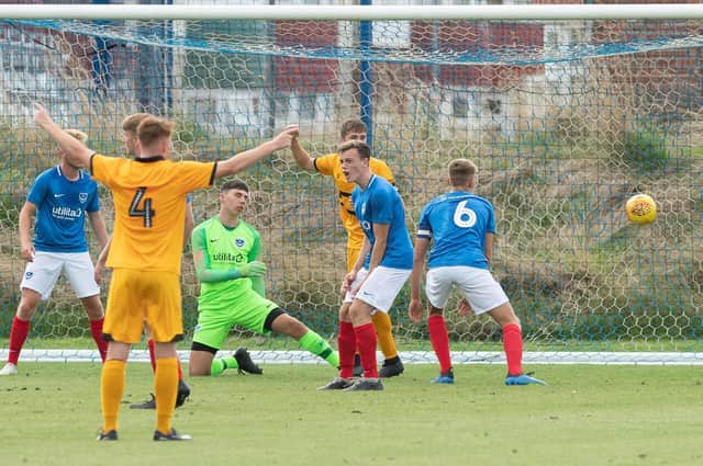 Pompey Academy concede against Newport County earlier this season. Picture: Keith Woodland