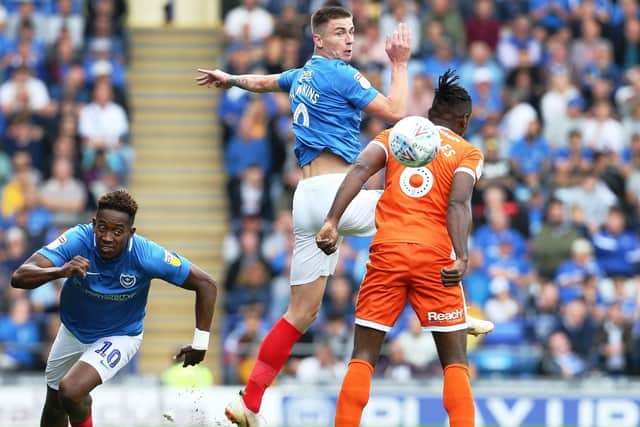 Oli Hawkins impressed in a combative battle with Shrewsbury on Saturday. Picture: Joe Pepler