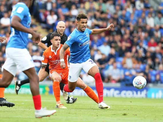 Andre Green made his league debut for Pompey against Shrewsbury. Picture: Joe Pepler