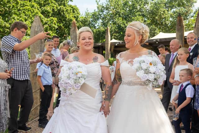 Mandy and Kerry on their big day.