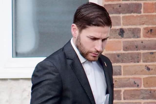 Richard Hampshire outside magistrates' court at an earlier hearing