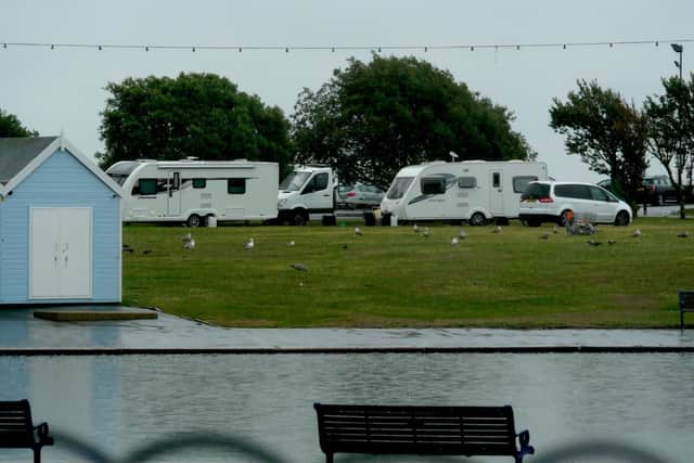 Travellers who had set up camp at Southsea Common last month. Picture: Habibur Rahman