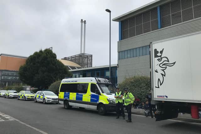 The scene at Quartremaine Road in Portsmouth. Picture: Byron Melton