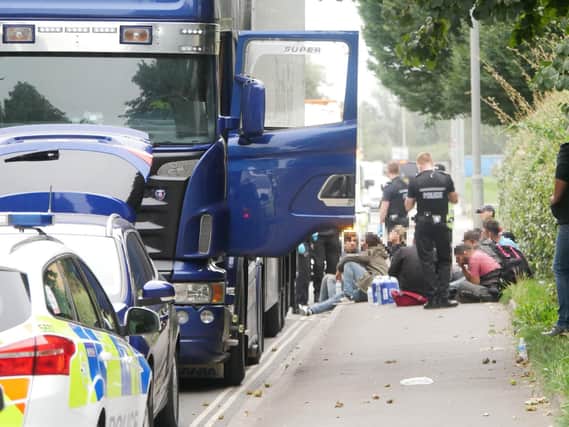 31 illegal immigrants were found in a lorry in Portsmouth
