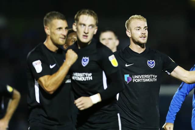 From left: Lee Brown, Ronan Curtis and Jack Whatmough