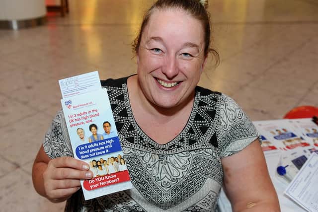 Georgina Kisbee, 39 from Copnor gets her blood pressure checked. Picture: Sarah Standing