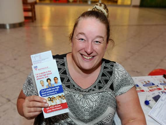 Georgina Kisbee, 39 from Copnor gets her blood pressure checked. Picture: Sarah Standing