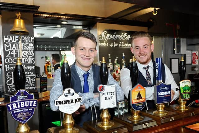 The Eldon Arms pub in Eldon Street, Southsea. Pictured is: (l-r) Directors at the Eldon Arms Andy Hobbs and Sean Barnes
