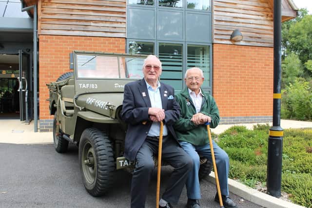 RAF veteran Derrick Grubb and Michael Jennings, who served in the Royal Navy, at the launch of the veterans drop-in service at The Rowans Hospice Living Well Centre.