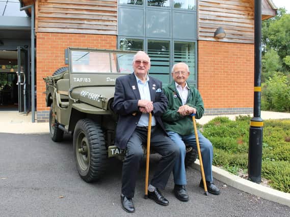 RAF veteran Derrick Grubb and Michael Jennings, who served in the Royal Navy, at the launch of the veterans drop-in service at The Rowans Hospice Living Well Centre.