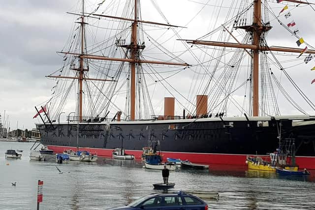 Car in the water at The Hard, Old Portsmouth. Picture: Stuart Clark