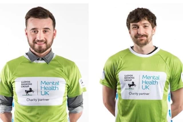 (l-r) Ollie Sampson and Sven Graham have raised 10,000 for Lloyds Banking Group's campaign 'Walk the Talk'