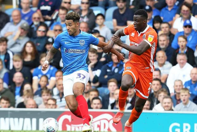 Andre Green made his Pompey league debut against Shrewsbury. Picture: Joe Pepler