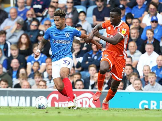 Andre Green made his Pompey league debut against Shrewsbury. Picture: Joe Pepler