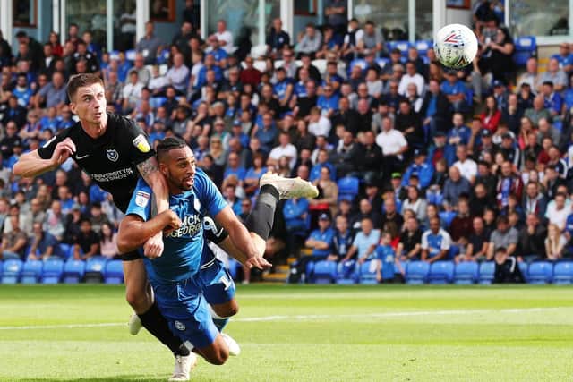 Oli Hawkins netted his first goal of the season at Peterborough. Picture: Joe Pepler