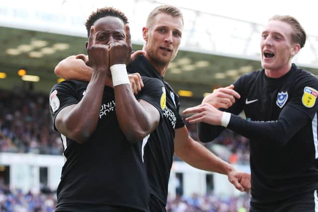 Jamal Lowe celebrates after scoring against Peterborough United. Picture: Joe Pepler/Digital South