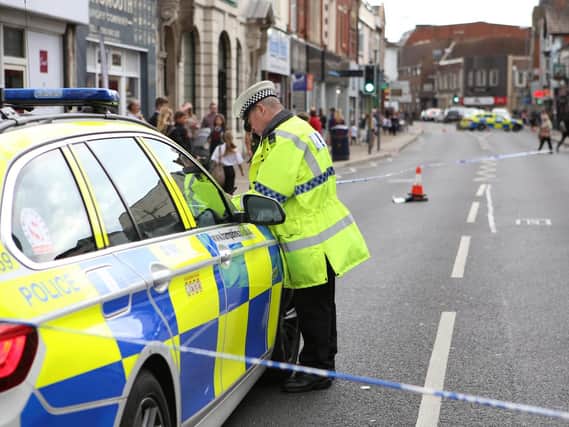 Police at scene of incident on London Road, North End. Picture: Habibur Rahman