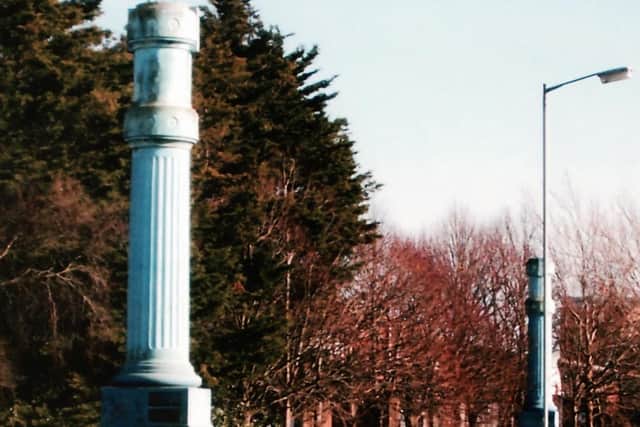 Janice Croad wants to know what the blue pillars in Hilsea were used for or represent