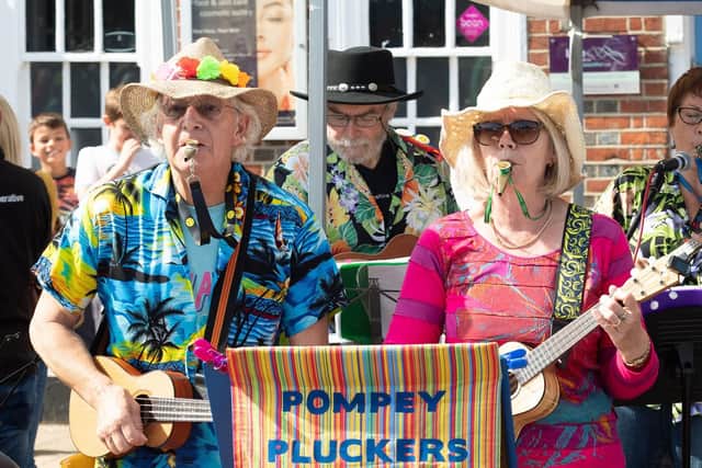 The Pompey Pluckers were there to entertain. Picture: Keith Woodland