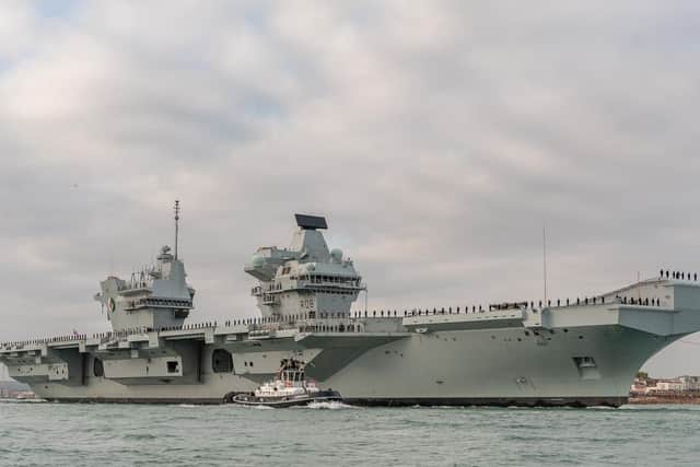 Aircraft carrier Queen Elizabeth. Picture: Shaun Roster